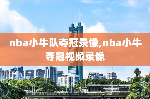 nba小牛队夺冠录像,nba小牛夺冠视频录像