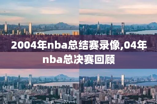 2004年nba总结赛录像,04年nba总决赛回顾