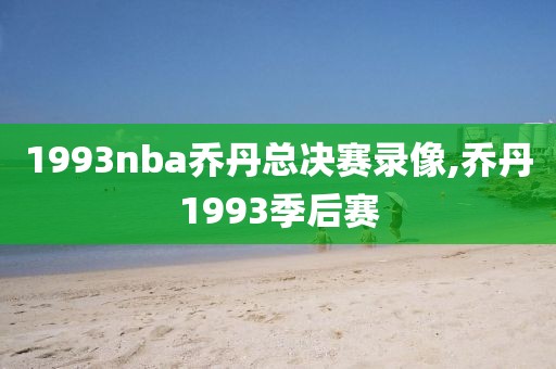 1993nba乔丹总决赛录像,乔丹1993季后赛