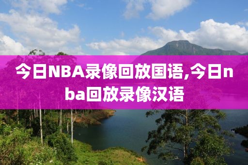 今日NBA录像回放国语,今日nba回放录像汉语