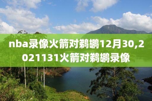 nba录像火箭对鹈鹕12月30,2021131火箭对鹈鹕录像