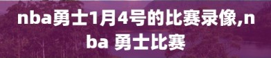 nba勇士1月4号的比赛录像,nba 勇士比赛