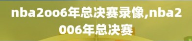 nba2oo6年总决赛录像,nba2006年总决赛