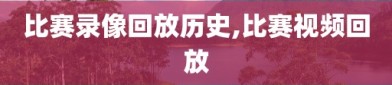 比赛录像回放历史,比赛视频回放