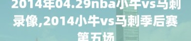2014年04.29nba小牛vs马刺录像,2014小牛vs马刺季后赛第五场