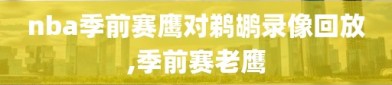 nba季前赛鹰对鹈鹕录像回放,季前赛老鹰