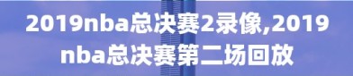 2019nba总决赛2录像,2019nba总决赛第二场回放