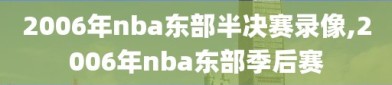 2006年nba东部半决赛录像,2006年nba东部季后赛