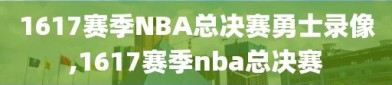 1617赛季NBA总决赛勇士录像,1617赛季nba总决赛