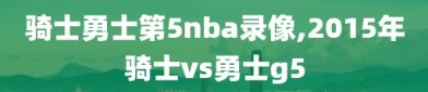 骑士勇士第5nba录像,2015年骑士vs勇士g5