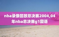 nba录像回放总决赛2004,04年nba总决赛g1国语