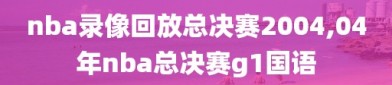 nba录像回放总决赛2004,04年nba总决赛g1国语