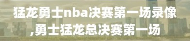 猛龙勇士nba决赛第一场录像,勇士猛龙总决赛第一场