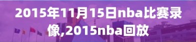 2015年11月15日nba比赛录像,2015nba回放