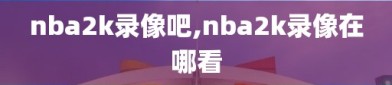 nba2k录像吧,nba2k录像在哪看