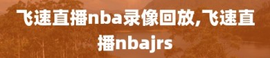 飞速直播nba录像回放,飞速直播nbajrs