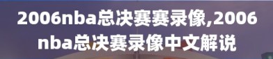 2006nba总决赛赛录像,2006nba总决赛录像中文解说