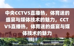 中央CCTV5直播热，体育迷的盛宴与媒体技术的魅力，CCTV5直播热，体育迷的盛宴与媒体技术的魅力