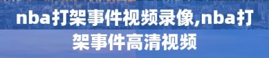 nba打架事件视频录像,nba打架事件高清视频