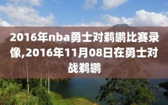 2016年nba勇士对鹈鹕比赛录像,2016年11月08日在勇士对战鹈鹕