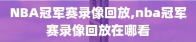 NBA冠军赛录像回放,nba冠军赛录像回放在哪看