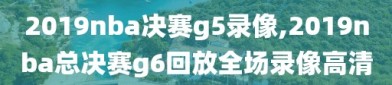 2019nba决赛g5录像,2019nba总决赛g6回放全场录像高清