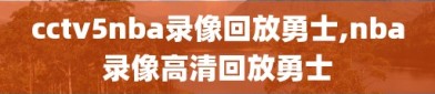 cctv5nba录像回放勇士,nba录像高清回放勇士