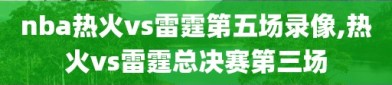 nba热火vs雷霆第五场录像,热火vs雷霆总决赛第三场