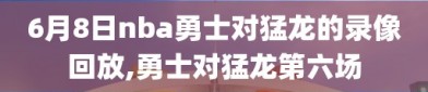 6月8日nba勇士对猛龙的录像回放,勇士对猛龙第六场