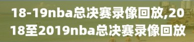 18-19nba总决赛录像回放,2018至2019nba总决赛录像回放