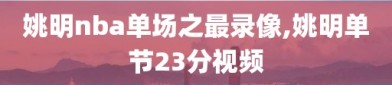 姚明nba单场之最录像,姚明单节23分视频