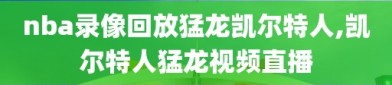 nba录像回放猛龙凯尔特人,凯尔特人猛龙视频直播