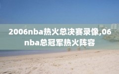 2006nba热火总决赛录像,06nba总冠军热火阵容