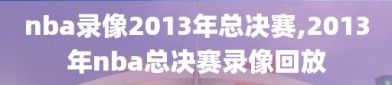 nba录像2013年总决赛,2013年nba总决赛录像回放