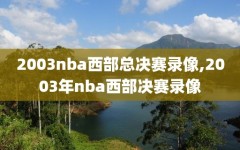 2003nba西部总决赛录像,2003年nba西部决赛录像