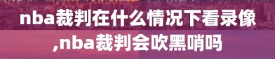 nba裁判在什么情况下看录像,nba裁判会吹黑哨吗