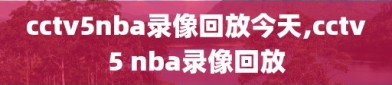 cctv5nba录像回放今天,cctv5 nba录像回放