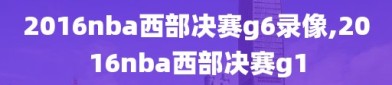 2016nba西部决赛g6录像,2016nba西部决赛g1