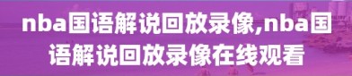 nba国语解说回放录像,nba国语解说回放录像在线观看