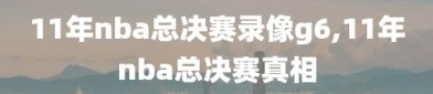 11年nba总决赛录像g6,11年nba总决赛真相