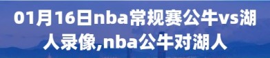 01月16日nba常规赛公牛vs湖人录像,nba公牛对湖人