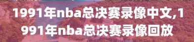 1991年nba总决赛录像中文,1991年nba总决赛录像回放