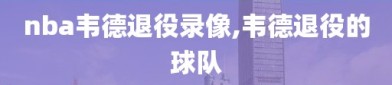 nba韦德退役录像,韦德退役的球队