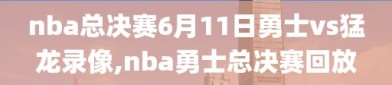 nba总决赛6月11日勇士vs猛龙录像,nba勇士总决赛回放