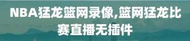 NBA猛龙篮网录像,篮网猛龙比赛直播无插件