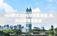 nba热火2006年冠军录像,热火06年夺冠数据