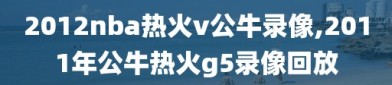 2012nba热火v公牛录像,2011年公牛热火g5录像回放