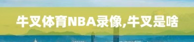 牛叉体育NBA录像,牛叉是啥