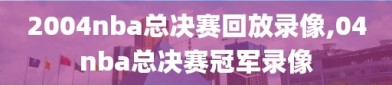 2004nba总决赛回放录像,04nba总决赛冠军录像