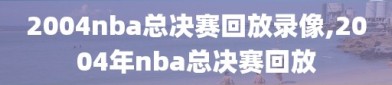 2004nba总决赛回放录像,2004年nba总决赛回放